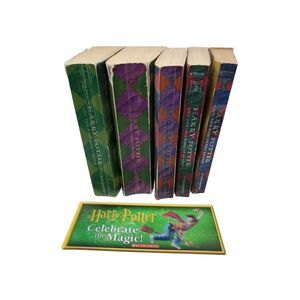 Harry Potter InComplete Series 1,2,3,4,6 Book Set Paperbacks With Bookmark